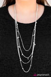 Paparazzi "Ive Been Blocked" Silver Necklace & Earring Set Paparazzi Jewelry