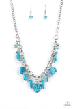 Paparazzi VINTAGE VAULT "I Want To SEA The World" Blue Necklace & Earring Set Paparazzi Jewelry