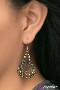 Paparazzi "I Will Grant You Three Wishes - Brass" earring Paparazzi Jewelry