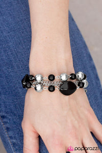 Paparazzi "Jersey Girl - Black" bracelet Paparazzi Jewelry