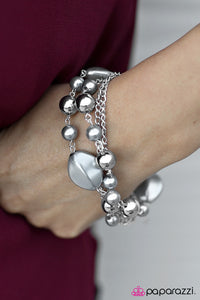 Paparazzi "Jersey Girl - Silver" bracelet Paparazzi Jewelry