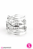 Paparazzi "Jet Stream - White" ring Paparazzi Jewelry
