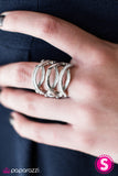 Paparazzi "Jet Stream - White" ring Paparazzi Jewelry