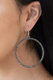 Paparazzi "Just Add Sparkle" Silver Hematite Rhinestone Hoop Earrings Paparazzi Jewelry
