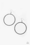 Paparazzi "Just Add Sparkle" Silver Hematite Rhinestone Hoop Earrings Paparazzi Jewelry