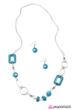 Paparazzi "Just Around the Corner" Blue Necklace & Earring Set Paparazzi Jewelry
