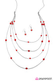 Paparazzi "Just Enough" Red Necklace & Earring Set Paparazzi Jewelry