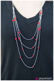 Paparazzi "Just Enough" Red Necklace & Earring Set Paparazzi Jewelry