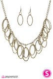 Paparazzi "Just Fringe" Brass Necklace & Earring Set Paparazzi Jewelry