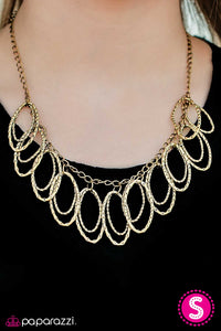 Paparazzi "Just Fringe" Brass Necklace & Earring Set Paparazzi Jewelry