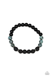 Paparazzi "Karma" Multi Green Blue Black Lava Rock Stone Bracelet Paparazzi Jewelry