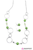 Paparazzi "Keeping Up With The Joneses" Green Necklace & Earring Set Paparazzi Jewelry