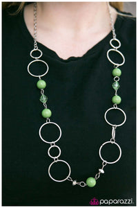 Paparazzi "Keeping Up With The Joneses" Green Necklace & Earring Set Paparazzi Jewelry