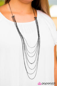 Paparazzi "Keepin It Street" Black Necklace & Earring Set Paparazzi Jewelry