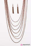 Paparazzi "Keepin It Street" Copper Necklace & Earring Set Paparazzi Jewelry