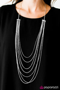 Paparazzi "Keepin It Street" Silver Necklace & Earring Set Paparazzi Jewelry