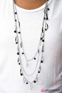 Paparazzi "Keep It Sassy" Black Necklace & Earring Set Paparazzi Jewelry