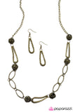 Paparazzi "Keep It Under Wraps" Brass Necklace & Earring Set Paparazzi Jewelry