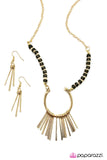 Paparazzi "Keep Me Hanging On" Gold Necklace & Earring Set Paparazzi Jewelry