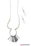 Paparazzi "Keep Me Hanging On - White" necklace Paparazzi Jewelry