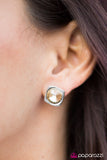 Paparazzi "Keep On Sparkling - Brown Post" earring Paparazzi Jewelry