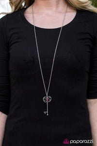 Paparazzi "Key Signature" Pink Necklace & Earring Set Paparazzi Jewelry