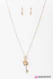 Paparazzi "Key To The City" Gold Necklace & Earring Set Paparazzi Jewelry