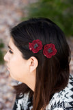 Paparazzi "Lace Gardens - Red" hair clip Paparazzi Jewelry
