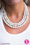 Paparazzi "Lady in Waiting" White Necklace & Earring Set Paparazzi Jewelry