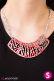 Paparazzi "Land Before Time" Red Necklace & Earring Set Paparazzi Jewelry