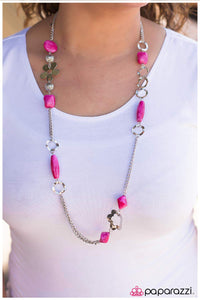 Paparazzi "Larger Than Life" Pink Necklace & Earring Set Paparazzi Jewelry