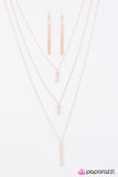 Paparazzi "LAYER Down The Law!" Rose Gold Necklace & Earring Set Paparazzi Jewelry