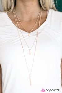 Paparazzi "LAYER Down The Law!" Rose Gold Necklace & Earring Set Paparazzi Jewelry