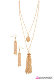 Paparazzi "Leafy Leisure" Gold Necklace & Earring Set Paparazzi Jewelry