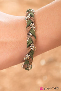 Paparazzi "Leather the Storm – Green" bracelet Paparazzi Jewelry