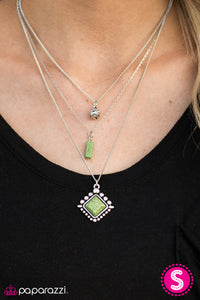 Paparazzi "Leave No SANDSTONE Unturned" Green Necklace & Earring Set Paparazzi Jewelry