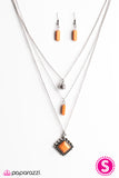 Paparazzi "Leave No SANDSTONE Unturned" Orange Necklace & Earring Set Paparazzi Jewelry