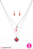 Paparazzi "Leave No SANDSTONE Unturned" Red Necklace & Earring Set Paparazzi Jewelry