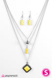 Paparazzi "Leave No SANDSTONE Unturned" Yellow Necklace & Earring Set Paparazzi Jewelry