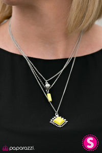 Paparazzi "Leave No SANDSTONE Unturned" Yellow Necklace & Earring Set Paparazzi Jewelry