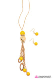 Paparazzi "Leave Them Wanting More" Yellow Necklace & Earring Set Paparazzi Jewelry