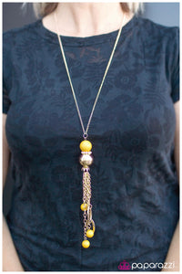 Paparazzi "Leave Them Wanting More" Yellow Necklace & Earring Set Paparazzi Jewelry