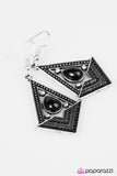 Paparazzi "Legend Of Tarzan - Black" earring Paparazzi Jewelry
