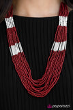 Paparazzi "Let It BEAD" Red 093XX Necklace & Earring Set Paparazzi Jewelry