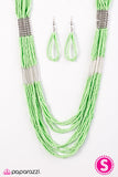 Paparazzi "Let It BEAD" Green 103XX Necklace & Earring Set Paparazzi Jewelry