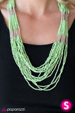 Paparazzi "Let It BEAD" Green 103XX Necklace & Earring Set Paparazzi Jewelry