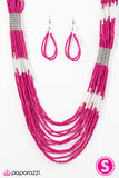 Paparazzi "Let It BEAD" Pink Necklace & Earring Set Paparazzi Jewelry