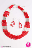 Paparazzi "Let It BEAD" Red 111XX Necklace & Earring Set Paparazzi Jewelry
