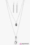 Paparazzi "Let Me Love You" Silver Lanyard Necklace & Earring Set Paparazzi Jewelry