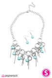 Paparazzi "Lightly Tasseled" Blue Necklace & Earring Set Paparazzi Jewelry